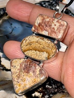 Earthy Brown Picture Jasper Pendant 2 1/2”